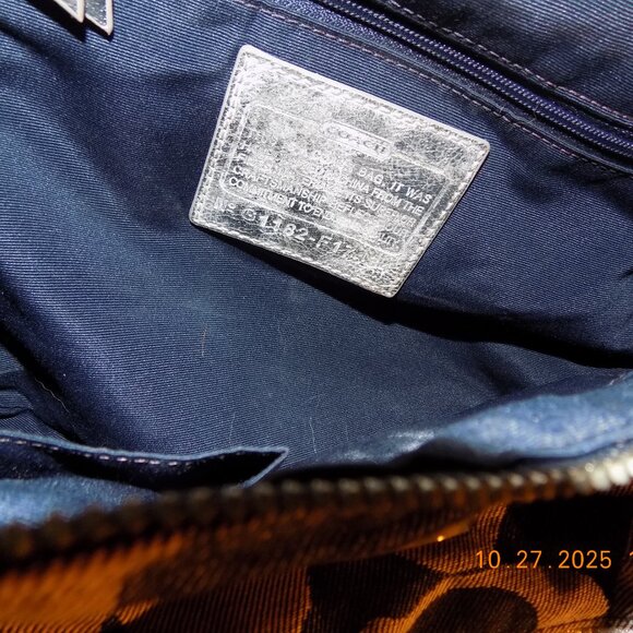 Hard to Find Coach Denim with Silver Stripe Hobo Type Bag - Picture 5 of 5